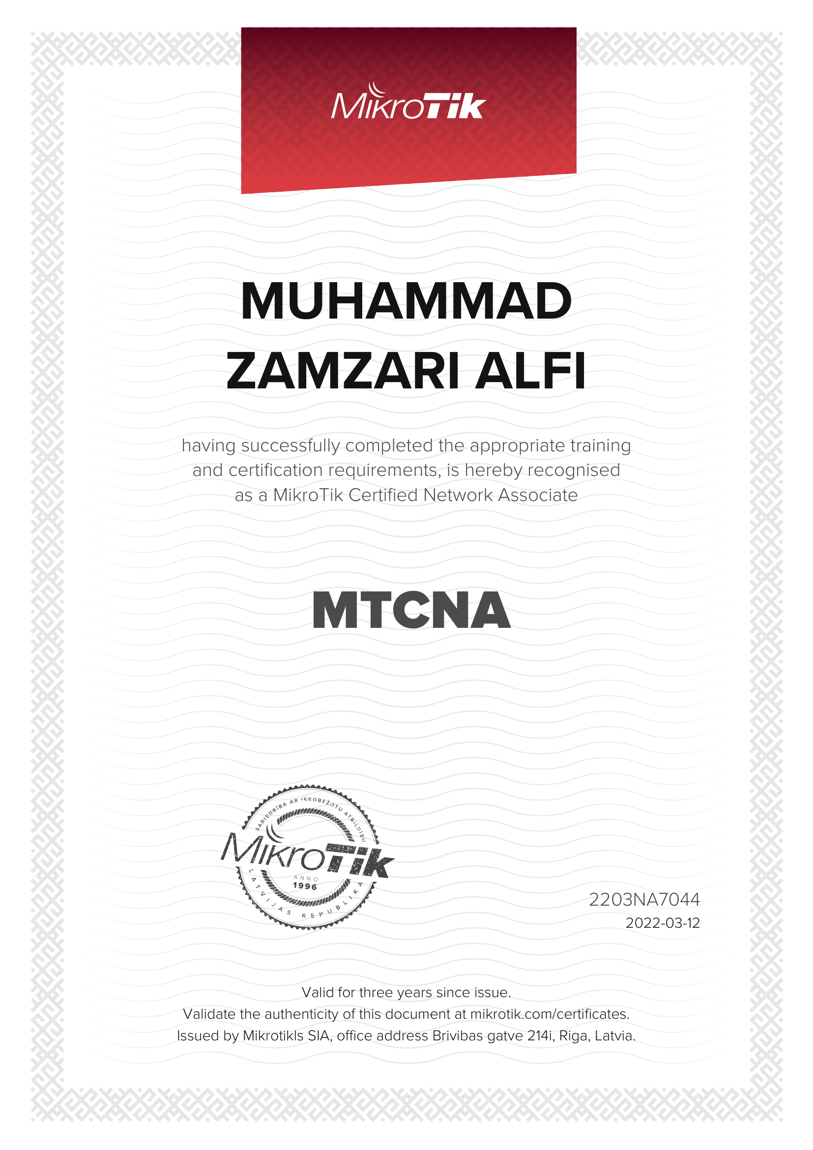 MTCNA Certification